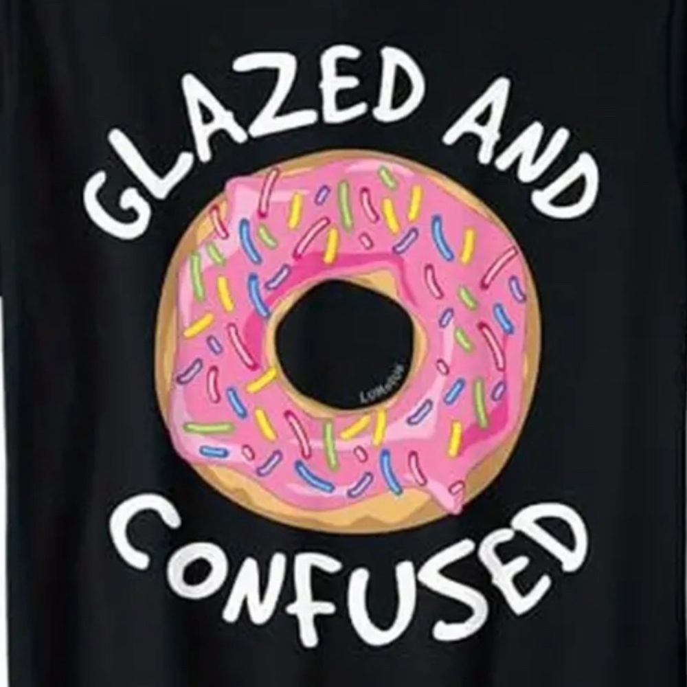 Pink Sprinkled Donuts Lover 100%‎ Cotton Black Funny Tee T-Shirt Men’s Sz XL NEW - Picture 2 of 6